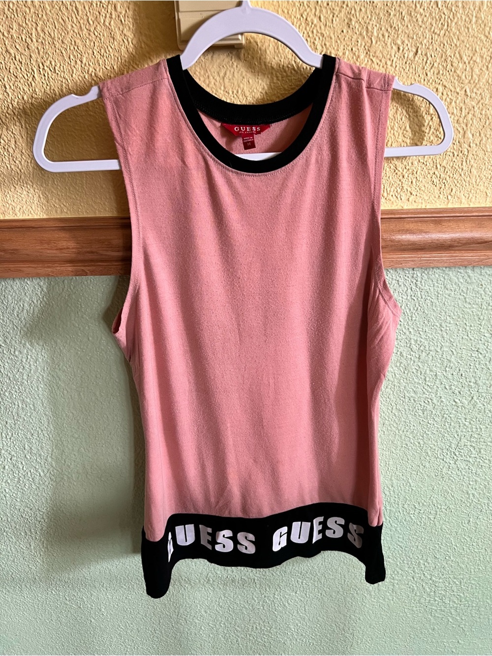 GUESS Pink Logo Tank Top | Y2K Sleeveless Tee